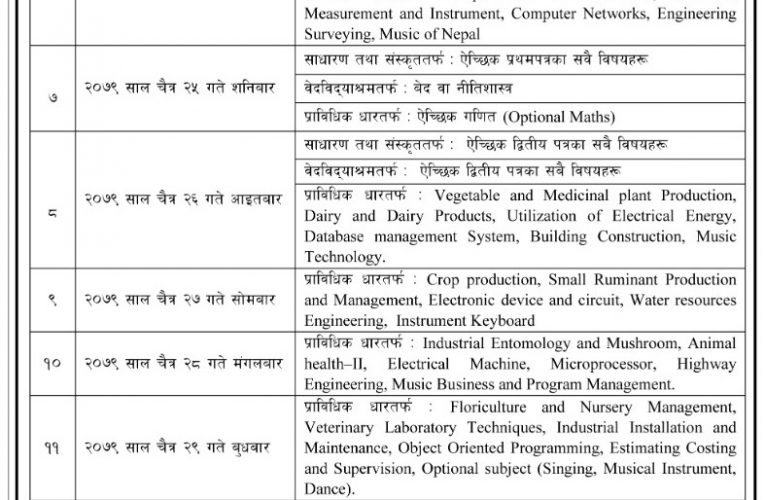 चैत १७ बाट हुने एसईई परीक्षाको तालिका सार्वजनिक