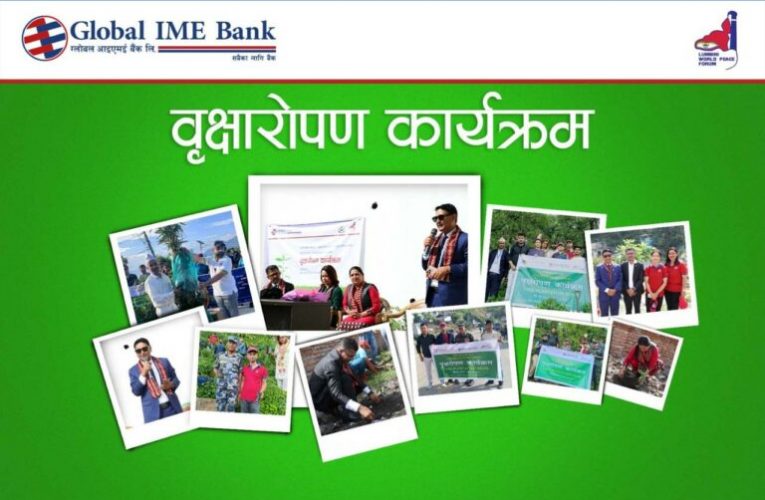 ग्लोबल आइएमई बैंकद्वारा टोखा र दिक्तेल रुपाकोट मझुवागढीमा वृक्षारोपण