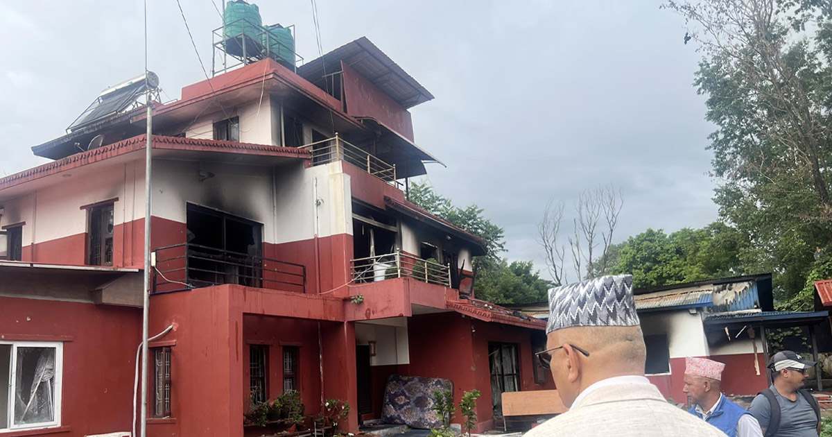 गण्डकीका मुख्यमन्त्री पाण्डेको निवासमा फेरि आगजनी