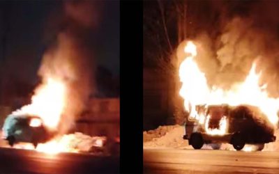 नैकाप र सुकेधारामा दुई गाडीमा आगजनी