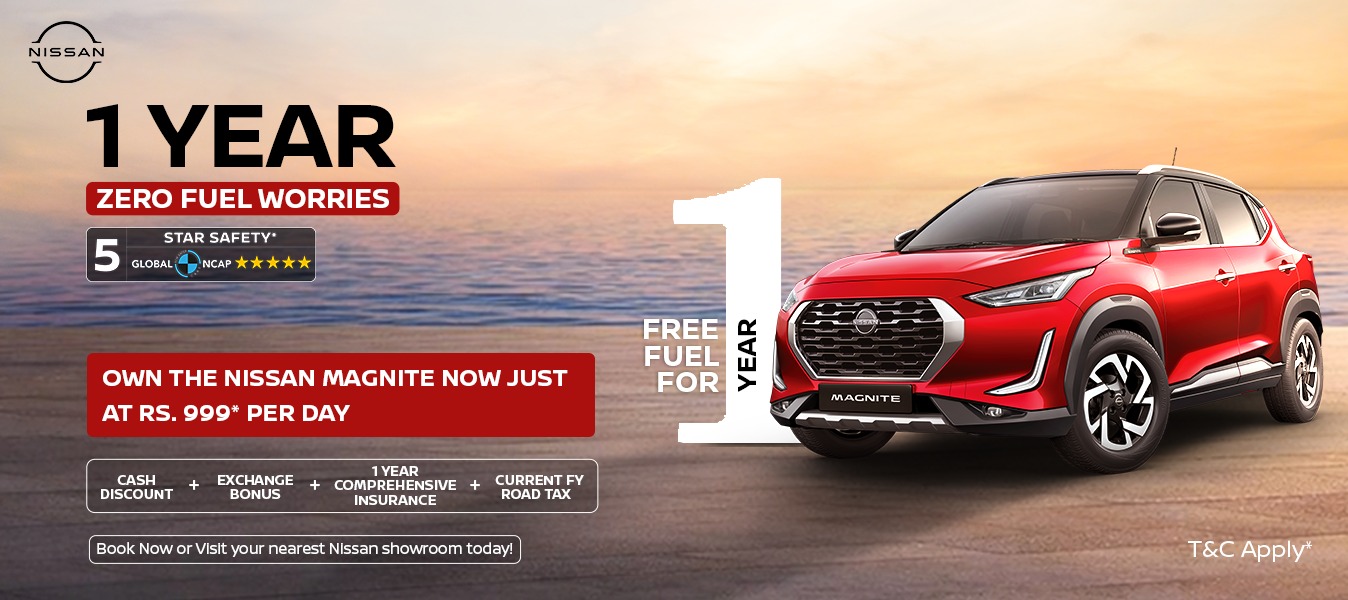 निसान म्याग्नाइट मा ‘१ वर्ष शून्य इन्धन’, १ लाखसम्म एक्सचेन्ज बोनस