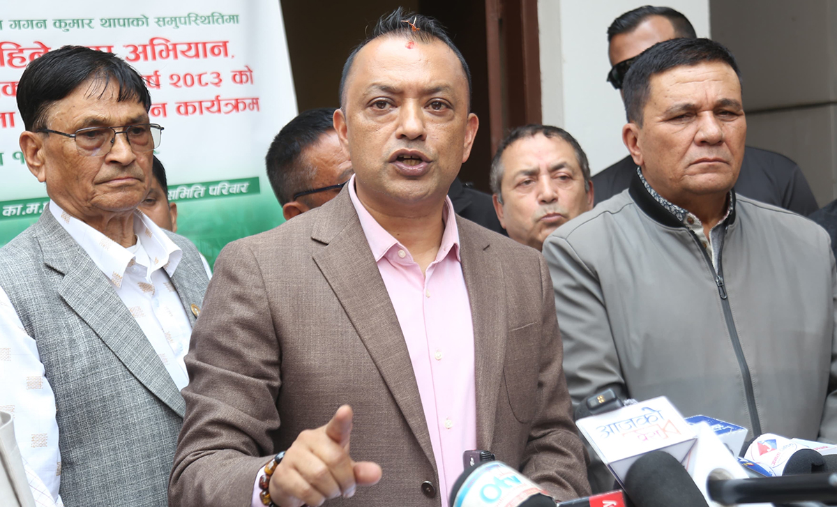 देउवा पक्षलाई गगन थापाको चेतावनी-सीमाबाहिर गएर गतिविधि नगर्नू