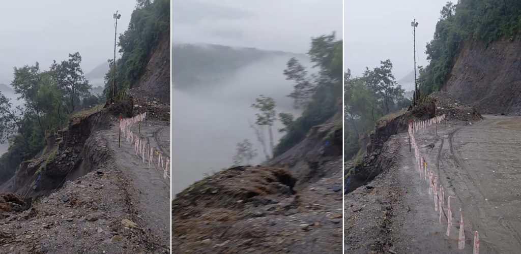 कृष्णभिरमा ग्याबियन वाल खस्यो,नयाँ ट्र्याक जोखिममा