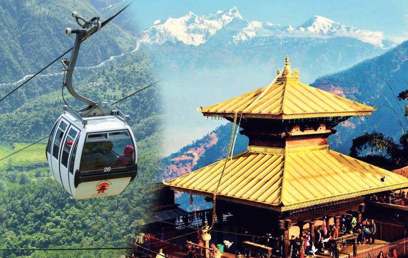 मनकामना केबलकारको भित्री सडक भासियो, सेवा बन्द